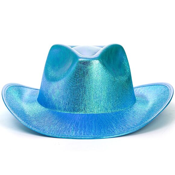 9455 Set Of 4 Holographic Space Cowgirl Hat, Metallic Space Cowboy Party Hat main image 4